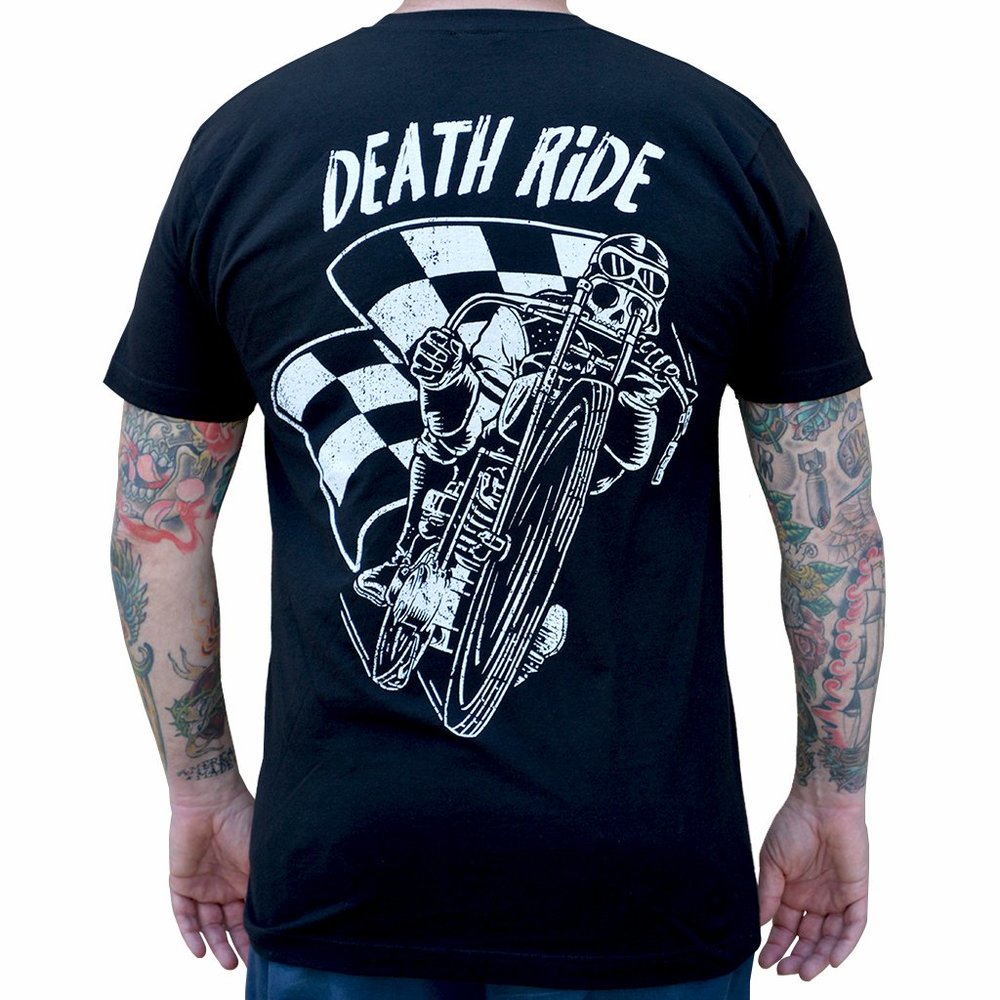 Discontinued! Death Ride Tattoo Artist Adi Chopper Biker Tee S-M-L-2XL